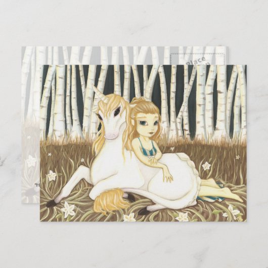 Haven- Fairy Unicorn briefkaart (Voorkant / Achterkant)