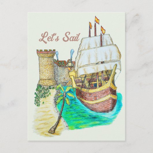 Haven Galleon Briefkaart (Voorkant)