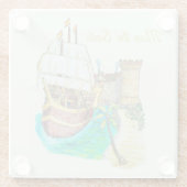 Haven Galleon Glazen Onderzetter (Achterkant)