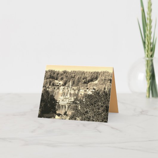 Haven in sepia  kaart (Voorkant)