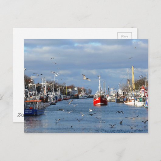 Haven in Warnemuende (Duitsland) Briefkaart (Voorkant / Achterkant)