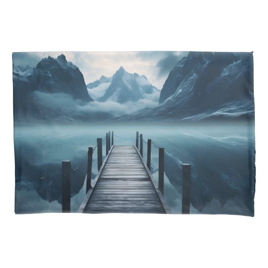 Haven Mountain Lakeside Horizon Landschap Kussensloop (Voorkant)