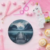 Haven Mountain Lakeside Horizon Landschap Papieren Bordje (Feest)