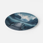 Haven Mountain Lakeside Horizon Landschap Papieren Bordje (Gekanteld)