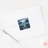 Haven Mountain Lakeside Horizon Landschap Vierkante Sticker (Envelop)