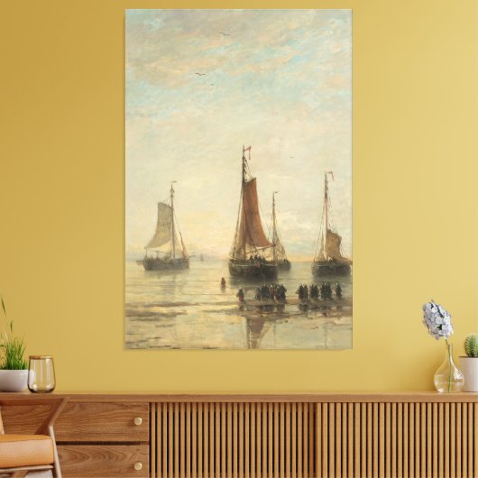  haven nautische muurkunst schepen aan de wal canvas afdruk (Insitu (Woonkamer))