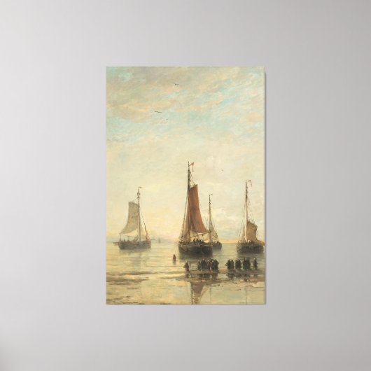  haven nautische muurkunst schepen aan de wal canvas afdruk (Voorkant)