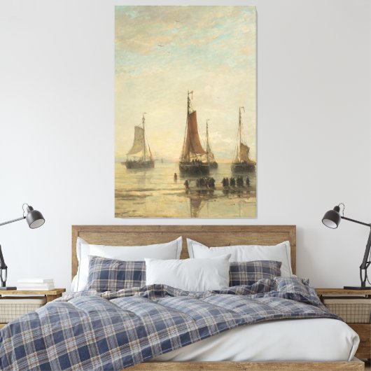 haven nautische muurkunst schepen aan de wal canvas afdruk (Insitu (Slaapkamer))