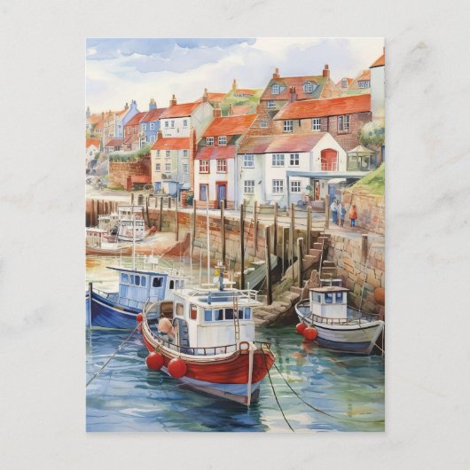 Haven op een zonnige dag briefkaart (Voorkant)