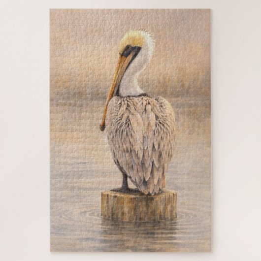Haven Pelikaan | Kustwildlife-kunst | Puzzel (Verticaal)