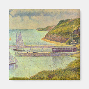 Haven Port-en-Bessin hoog tij door Georges Seurat Magneet