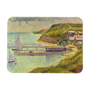 Haven Port-en-Bessin hoog tij door Georges Seurat Magneet
