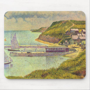 Haven Port-en-Bessin hoog tij door Georges Seurat Muismat