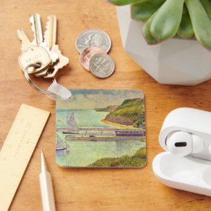 Haven Port-en-Bessin hoog tij door Georges Seurat Sleutelhanger