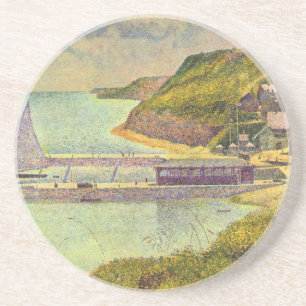 Haven Port-en-Bessin hoog tij door Georges Seurat Zandsteen Onderzetter
