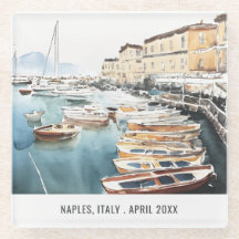 Haven Santa Lucia Naples Italië Waterverf Reizen