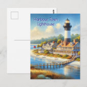 Haven Town Vuurtoren Ansichtkaart Briefkaart (Voorkant / Achterkant)