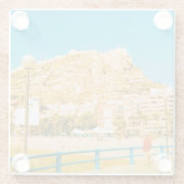 Haven van Alicante Glazen Onderzetter (Achterkant)