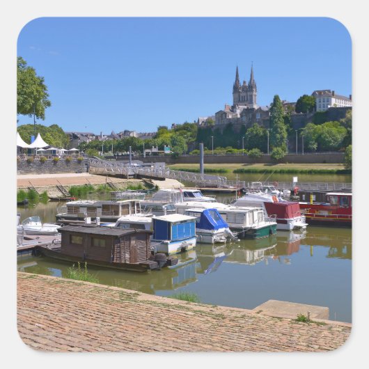 Haven van Angers in Frankrijk Vierkante Sticker (Voorkant)