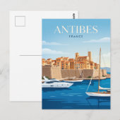 Haven van Antibes Frankrijk Briefkaart (Voorkant / Achterkant)
