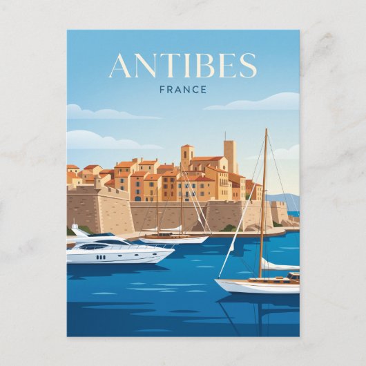 Haven van Antibes Frankrijk Briefkaart (Voorkant)