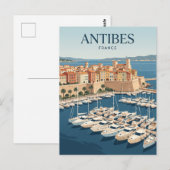 Haven van Antibes Frankrijk Briefkaart (Voorkant / Achterkant)