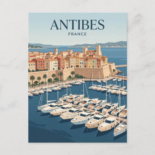 Haven van Antibes Frankrijk Briefkaart (Voorkant)