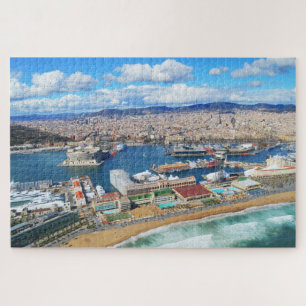 Haven van Barcelona en stad Legpuzzel