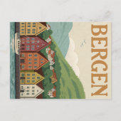 haven van Bergen Bryggen Briefkaart (Voorkant)