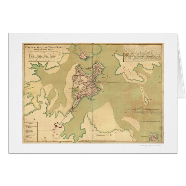 Haven van Boston Massachusetts Map 1764 (Voorkant Horizontaal)