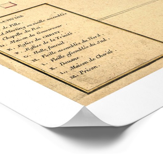 Haven van Boston Massachusetts Map 1764 Poster (Hoek)