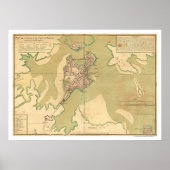 Haven van Boston Massachusetts Map 1764 Poster (Voorkant)