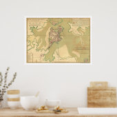 Haven van Boston Massachusetts Map 1764 Poster (Keuken)
