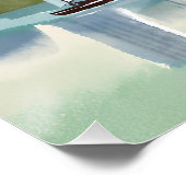 haven van Boston | Waterverf van Boston Massachuse Perfect Poster (Hoek)