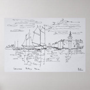 Haven van Concarneau Zuid-Bretagne, Frankrijk Poster