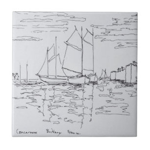 Haven van Concarneau   Zuid-Bretagne, Frankrijk Tegeltje