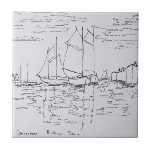 Haven van Concarneau | Zuid-Bretagne, Frankrijk Tegeltje (Voorkant)
