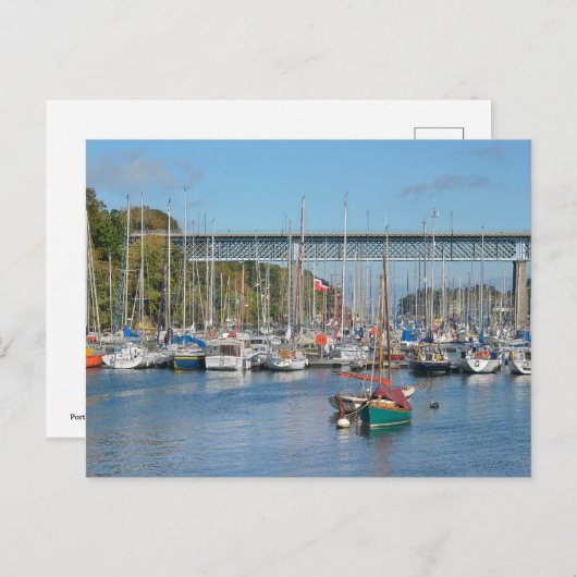 Haven van Douarnenez in Frankrijk Feestdagenkaart (Voorkant / Achterkant)