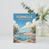 Haven van Fornells Spanje Briefkaart (Staand voorkant)