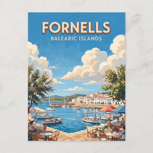 Haven van Fornells Spanje Briefkaart (Voorkant)