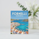 Haven van Fornells Spanje Briefkaart (Staand voorkant)