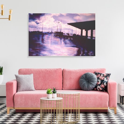 haven van Fort de France Canvas Afdruk (Insitu (Woonkamer))