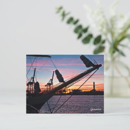 Haven van Genua Briefkaart (Staand voorkant)