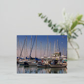 Haven van Golfe Juan in Frankrijk Folie Feestdagen Briefkaart (Staand Voorkant)