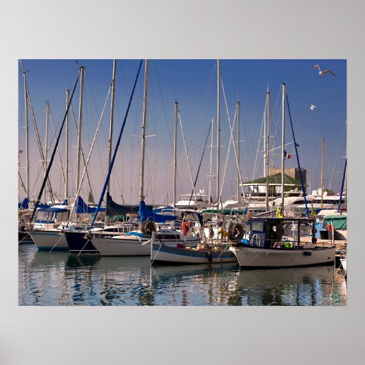 Haven van Golfe Juan in Frankrijk Poster (Voorkant)