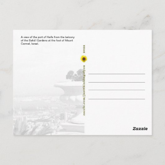 Haven van Haifa, Israël - briefkaart (Achterkant)