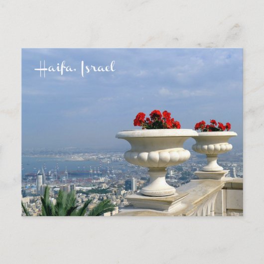 Haven van Haifa, Israël - briefkaart (Voorkant)