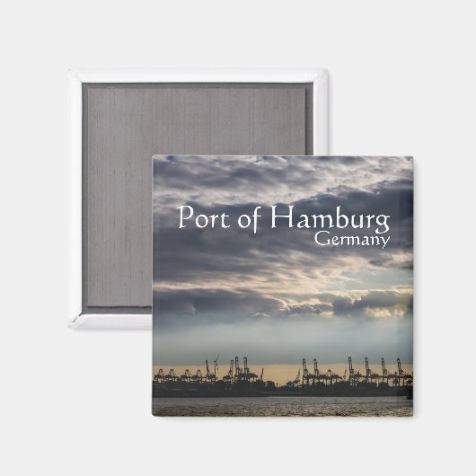 Haven van Hamburg - Duitsland Magneet (Voorkant / Achterkant)