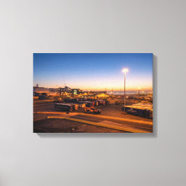 Haven van Hull Zonsondergang Maritieme Industriële Canvas Afdruk