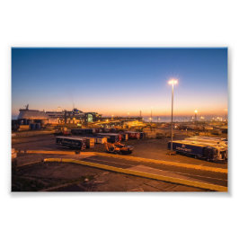 Haven van Hull Zonsondergang Maritieme Industriële Foto Afdruk